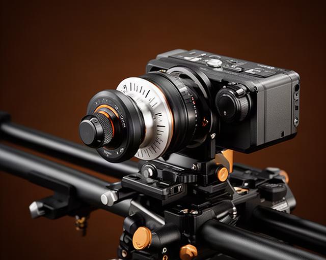 Follow focus wireless montato su aste da 15 millimetri vicino a una camera cinema